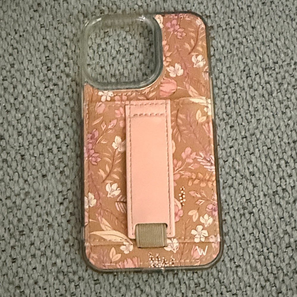 Floral Peach Phone Case with Strap